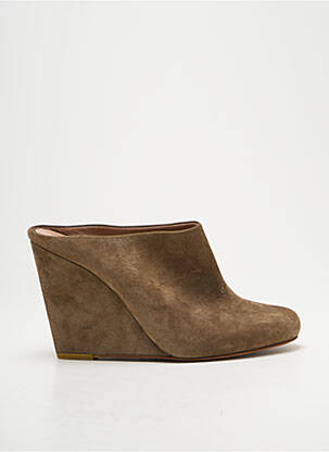 Mule/sabotai odinė išorinė padas kulnas nuo 7 iki 9 cm žalias AVRIL GAU moteris