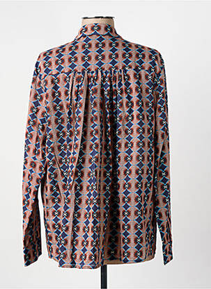 Moteriškas marškinys tiesi kirpimas ilgos rankovės rudas HOD moteris