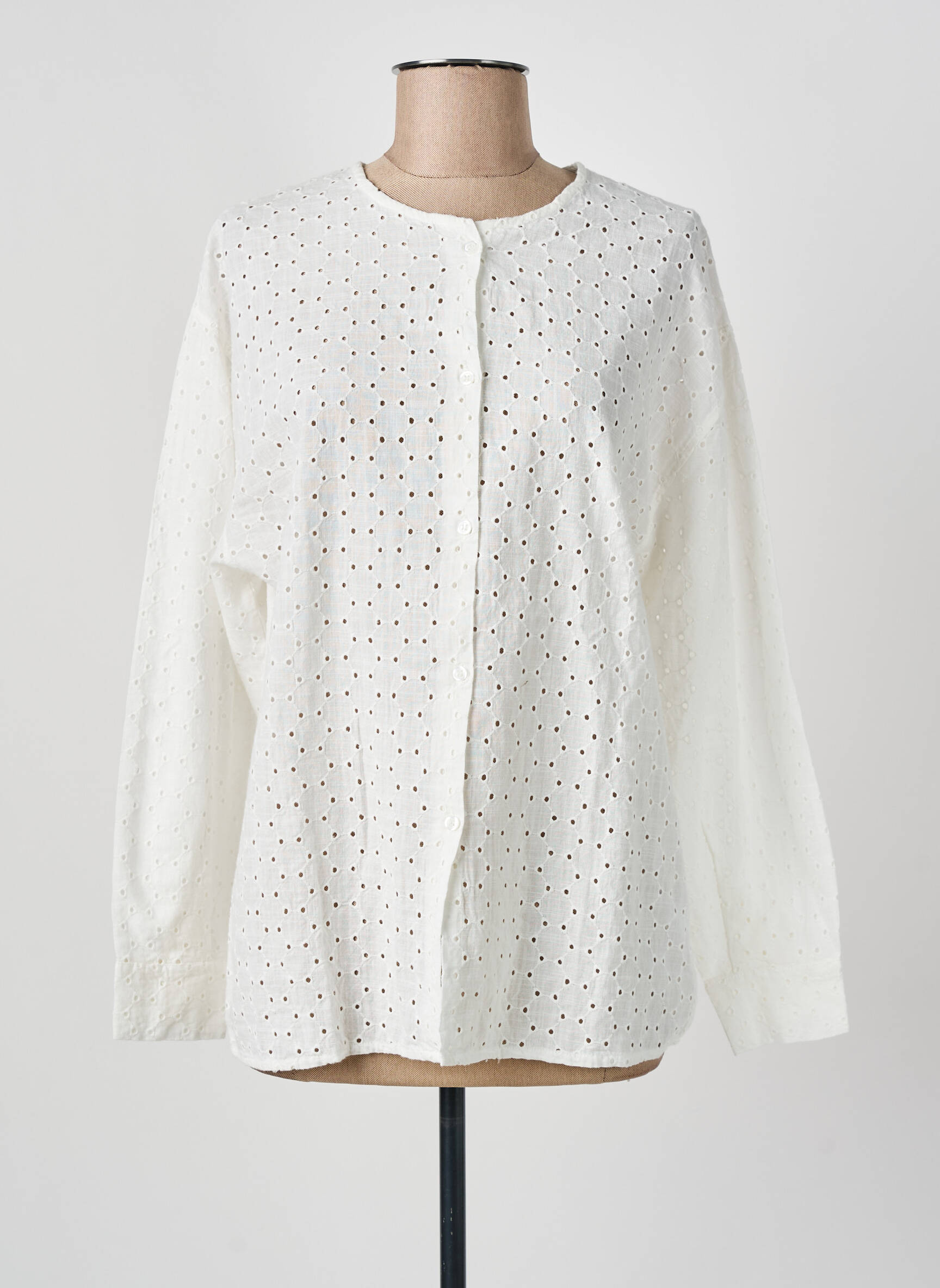 Moteriškas marškinys centrinė iškirptė ilgos rankovės bežinis LEÏ-1984 moteris