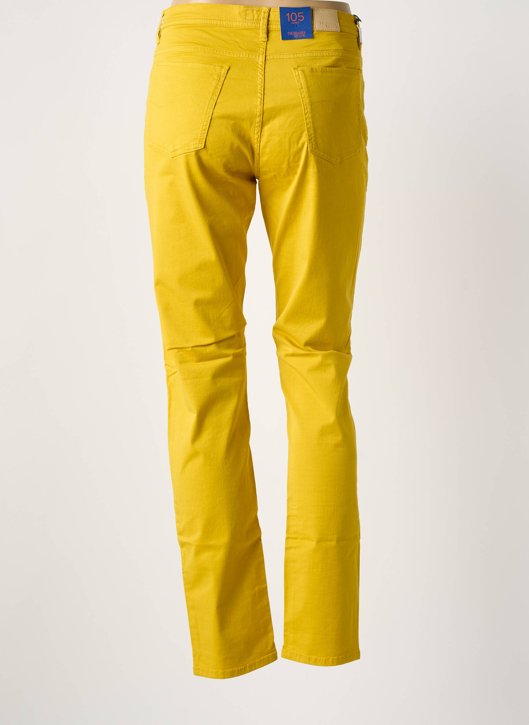 Lieknos kelnės popelinos audinys, kuris pasižymi lygiu ir tankiu paviršiumi. normala dydis geltona TRUSSARDI JEANS moteris