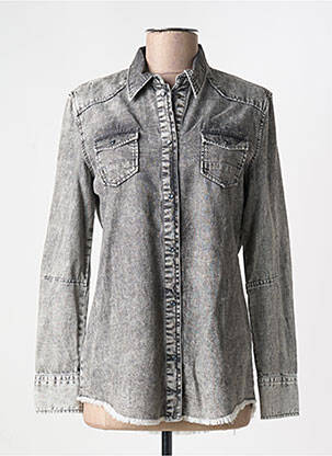 Moteriškas marškinys centrinė iškirptė ilgos rankovės pilka TRUSSARDI JEANS moteris