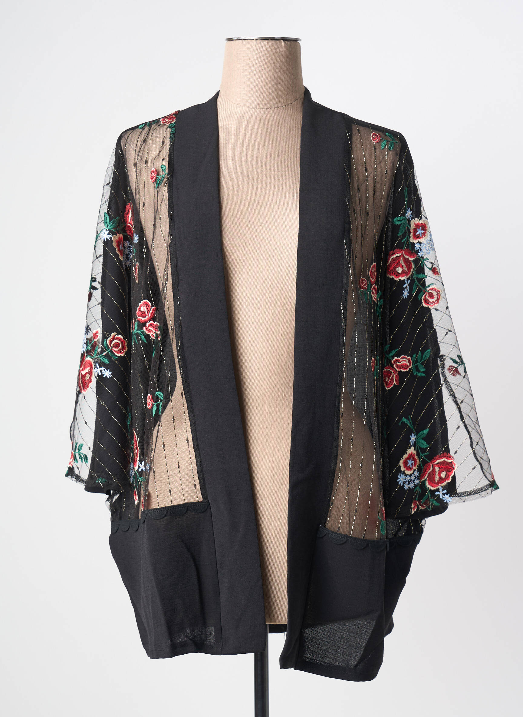 Kimono striukė col v juodas MULTIPLES moteris
