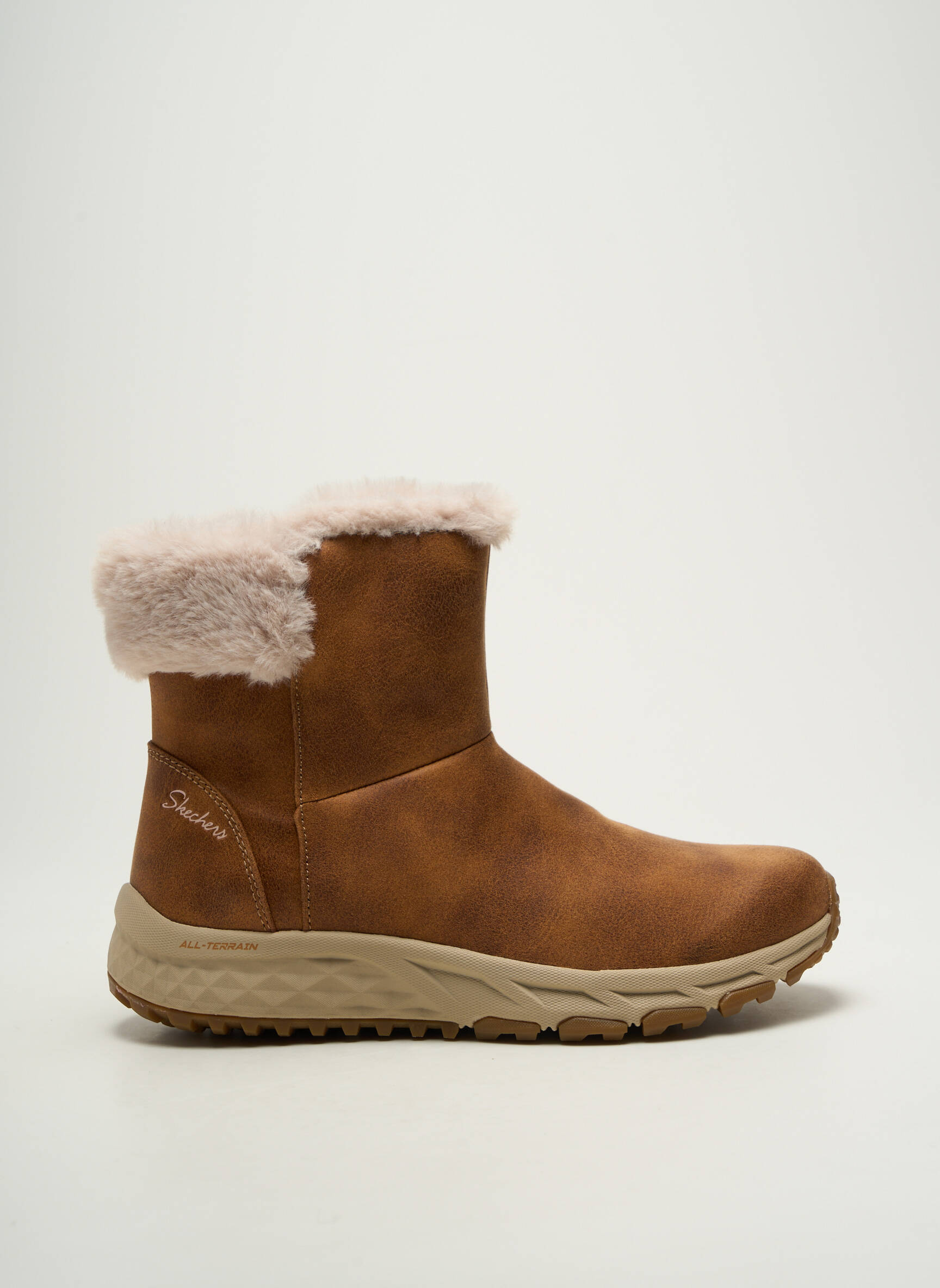 Batai/botai pamušalas plokščias kulnas iki 3 cm rudas SKECHERS moteris