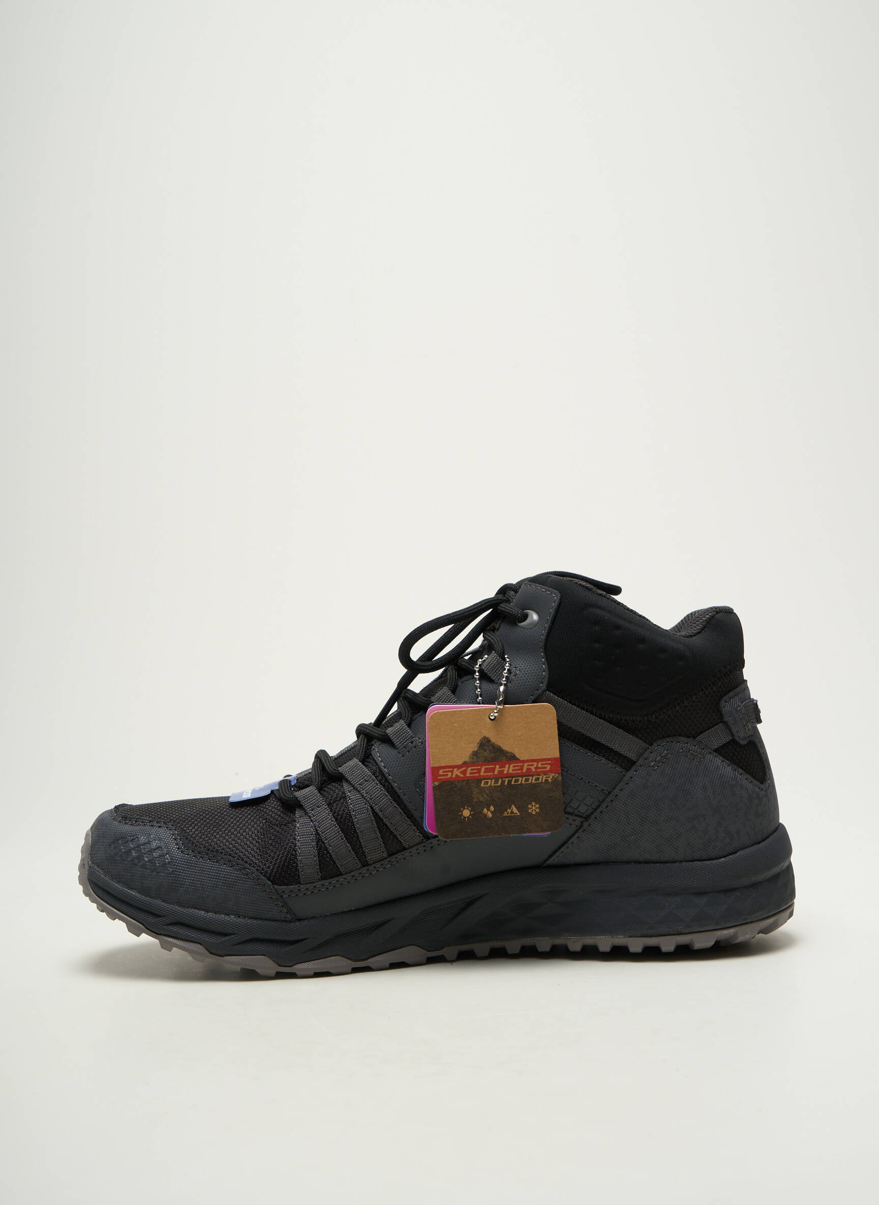 Bėgimo bateliai apvalus mygtukas plokščias kulnas iki 3 cm pilka SKECHERS moteris
