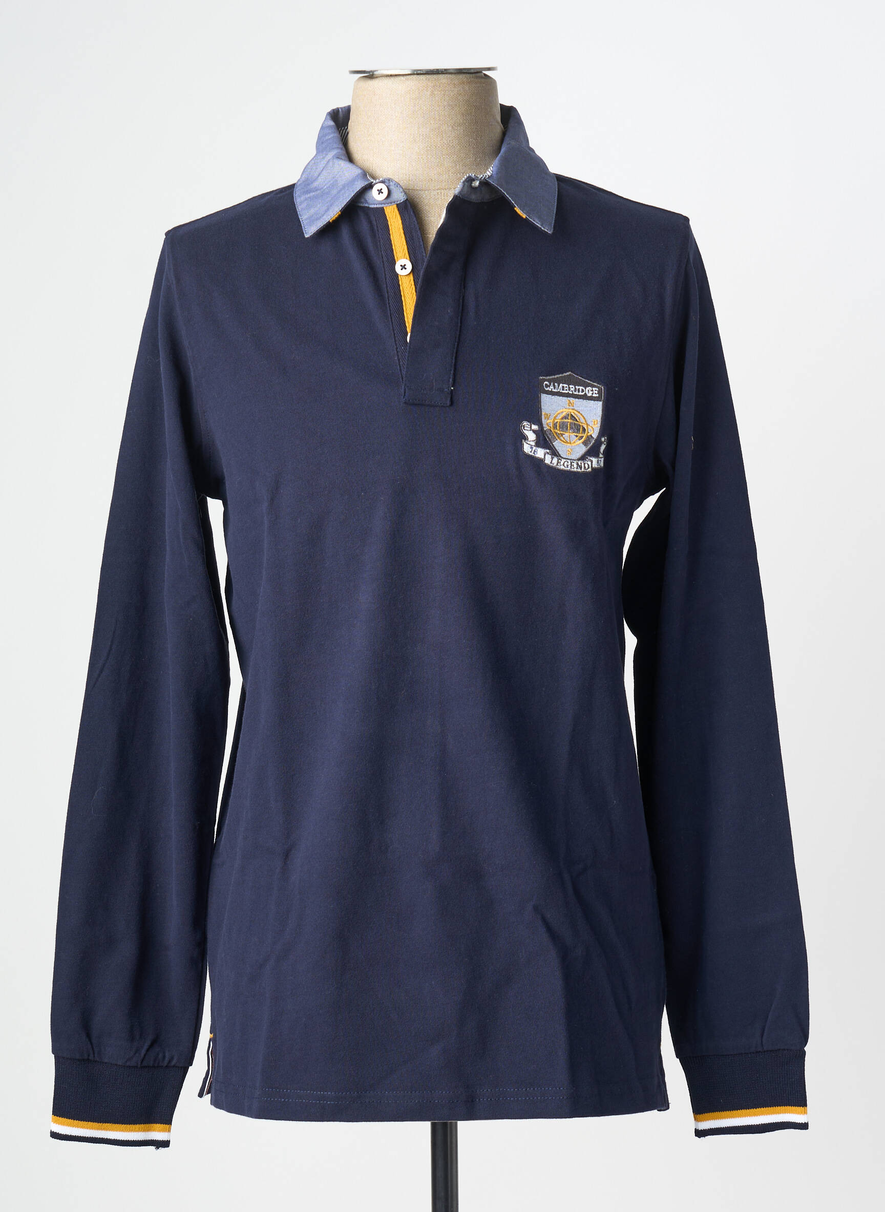 Polo ilgos rankovės ilgos rankovės mėlyna CAMBRIDGE vyras