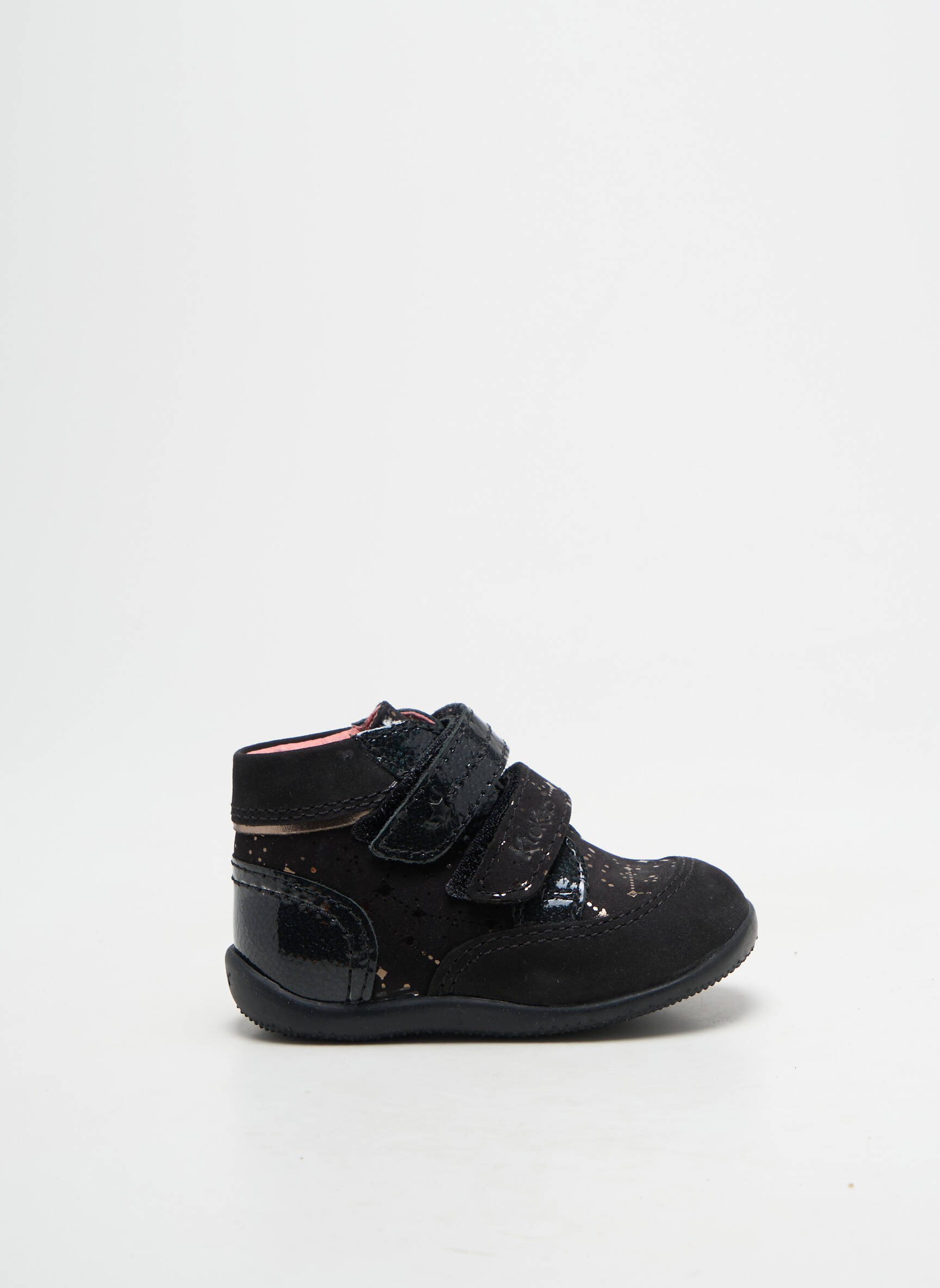 Bateliai velcro užsegimas apvalus mygtukas juodas KICKERS mergina