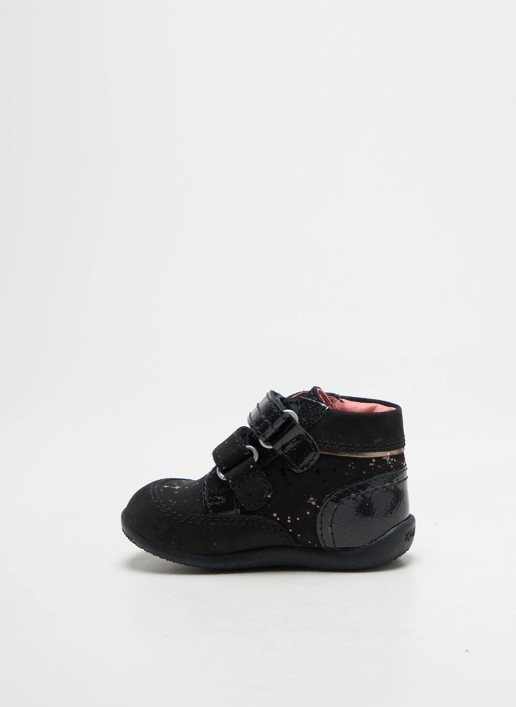 Bateliai velcro užsegimas apvalus mygtukas juodas KICKERS mergina