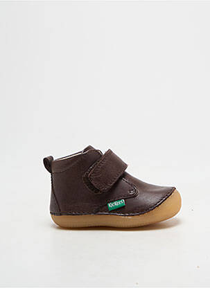 Bateliai velcro užsegimas apvalus mygtukas rudas KICKERS berniukas