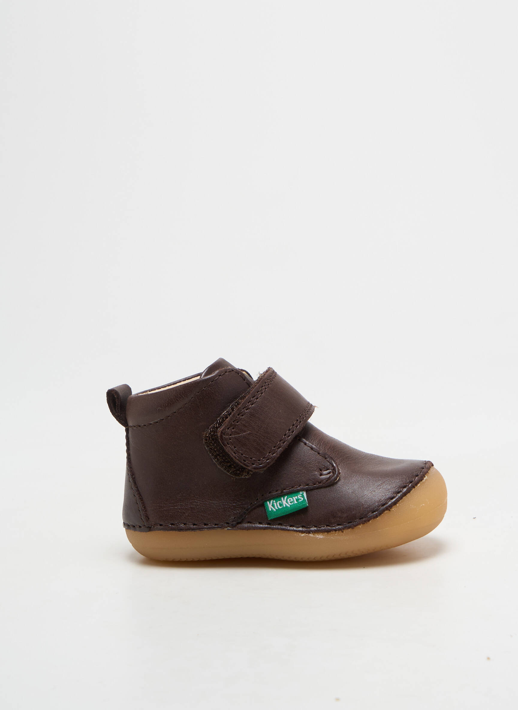 Bateliai velcro užsegimas apvalus mygtukas rudas KICKERS berniukas