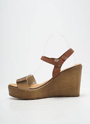 Sandalai/nu pėdos lygus medžiaga kulnas nuo 7 iki 9 cm rudas AMOA moteris