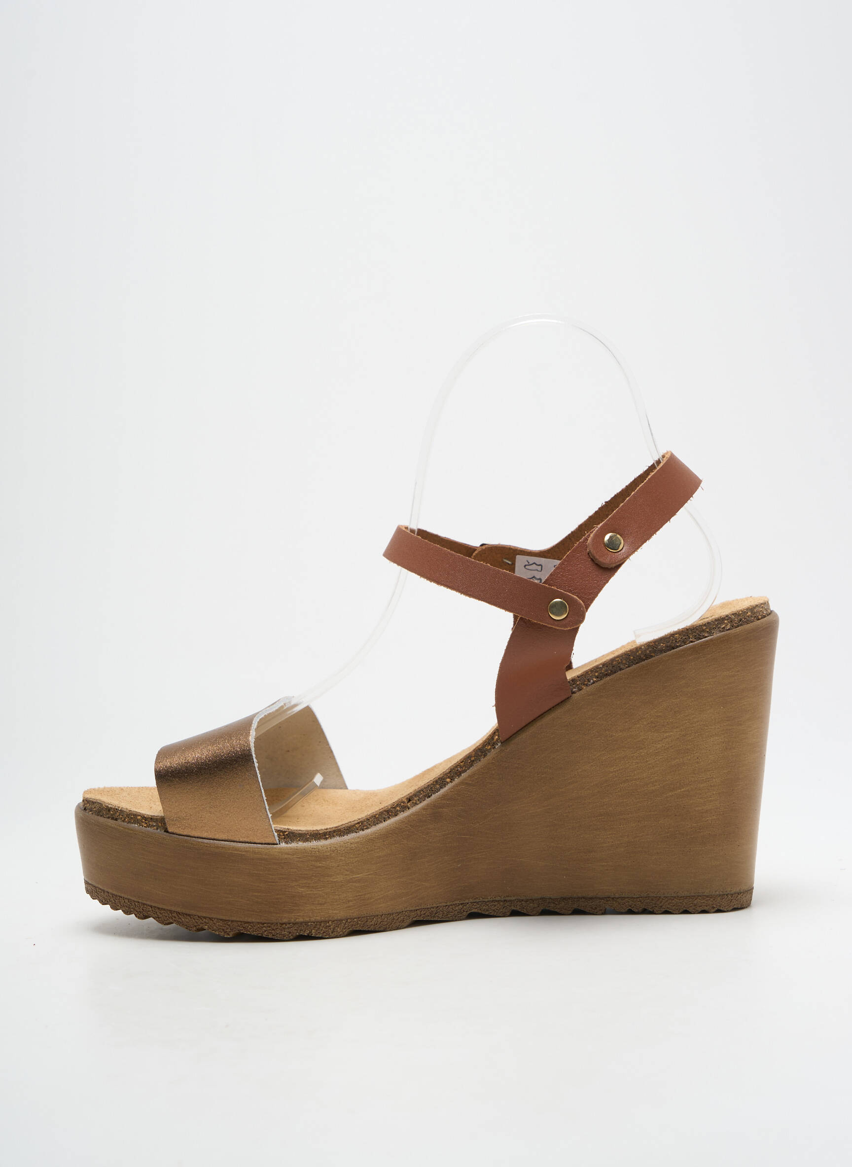 Sandalai/nu pėdos lygus medžiaga kulnas nuo 7 iki 9 cm rudas AMOA moteris