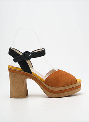 Sandalai/nu pėdos pusiau kompensuotas kulnas nuo 7 iki 9 cm oranžinė GADEA moteris