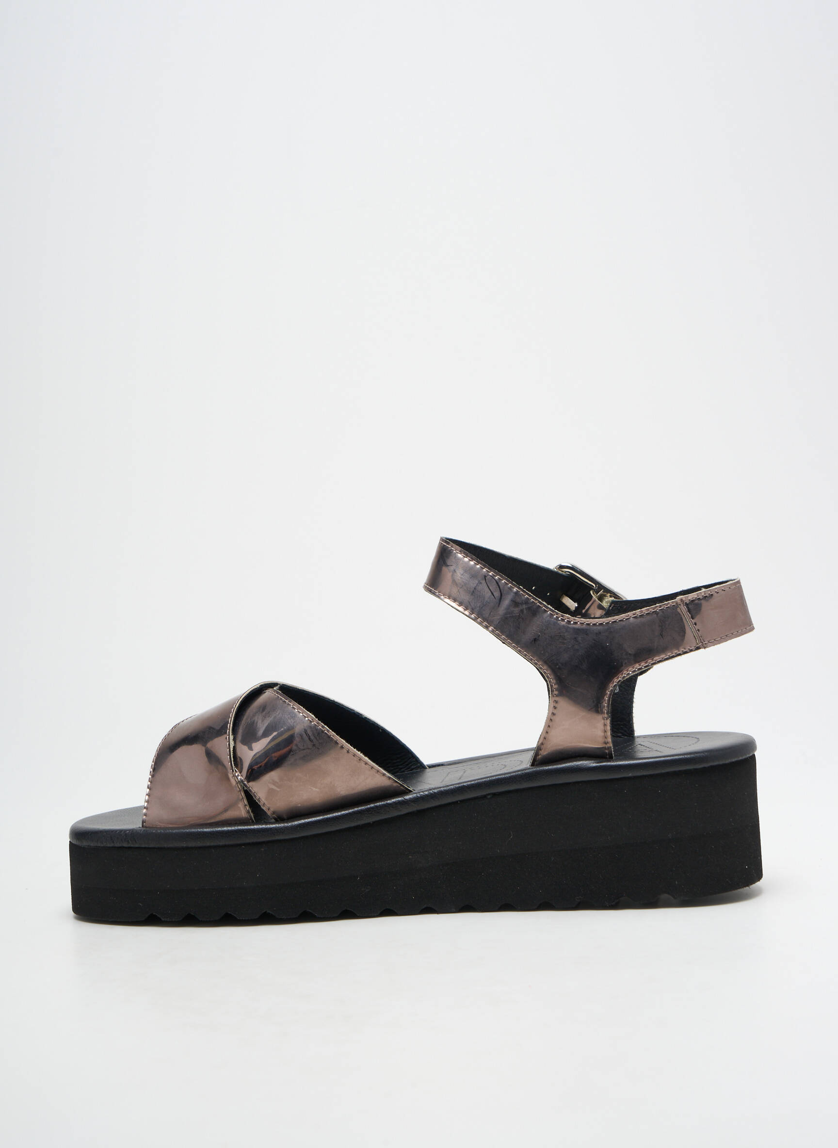 Sandalai/nu pėdos lygus medžiaga kulnas nuo 4 iki 6 cm sidabrinė GADEA moteris
