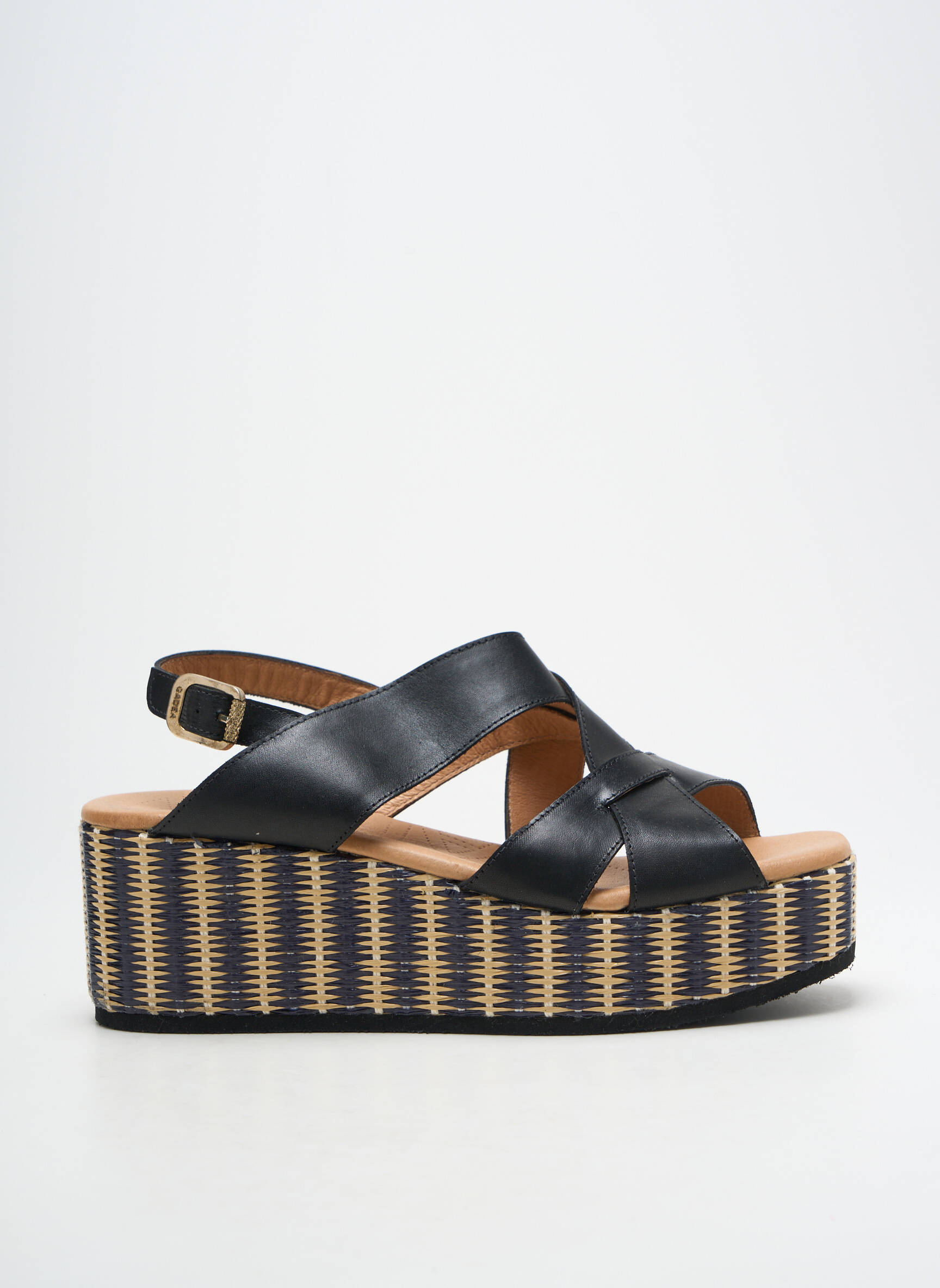 Sandalai/nu pėdos lygus medžiaga kulnas nuo 7 iki 9 cm juodas GADEA moteris