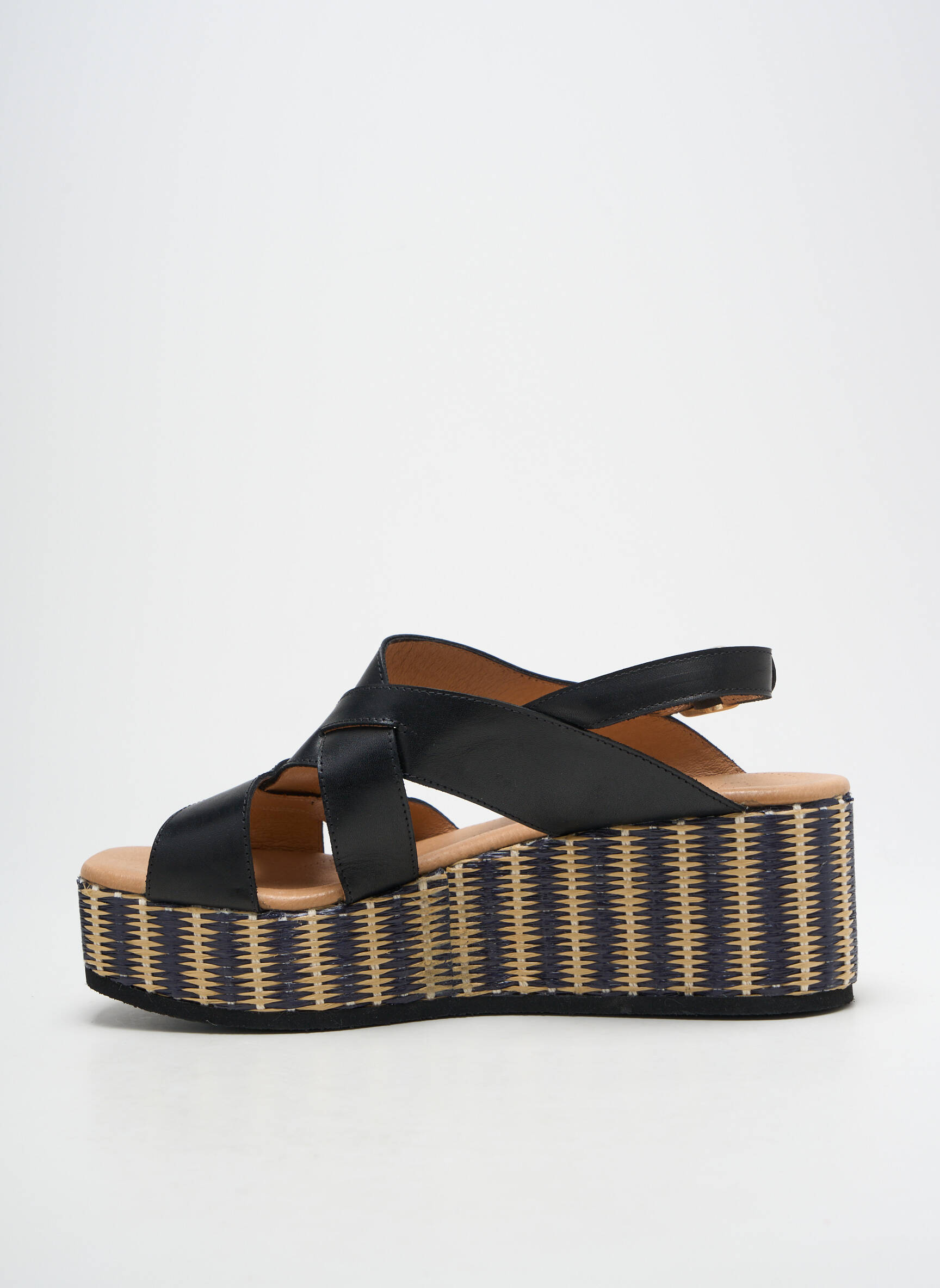 Sandalai/nu pėdos lygus medžiaga kulnas nuo 7 iki 9 cm juodas GADEA moteris