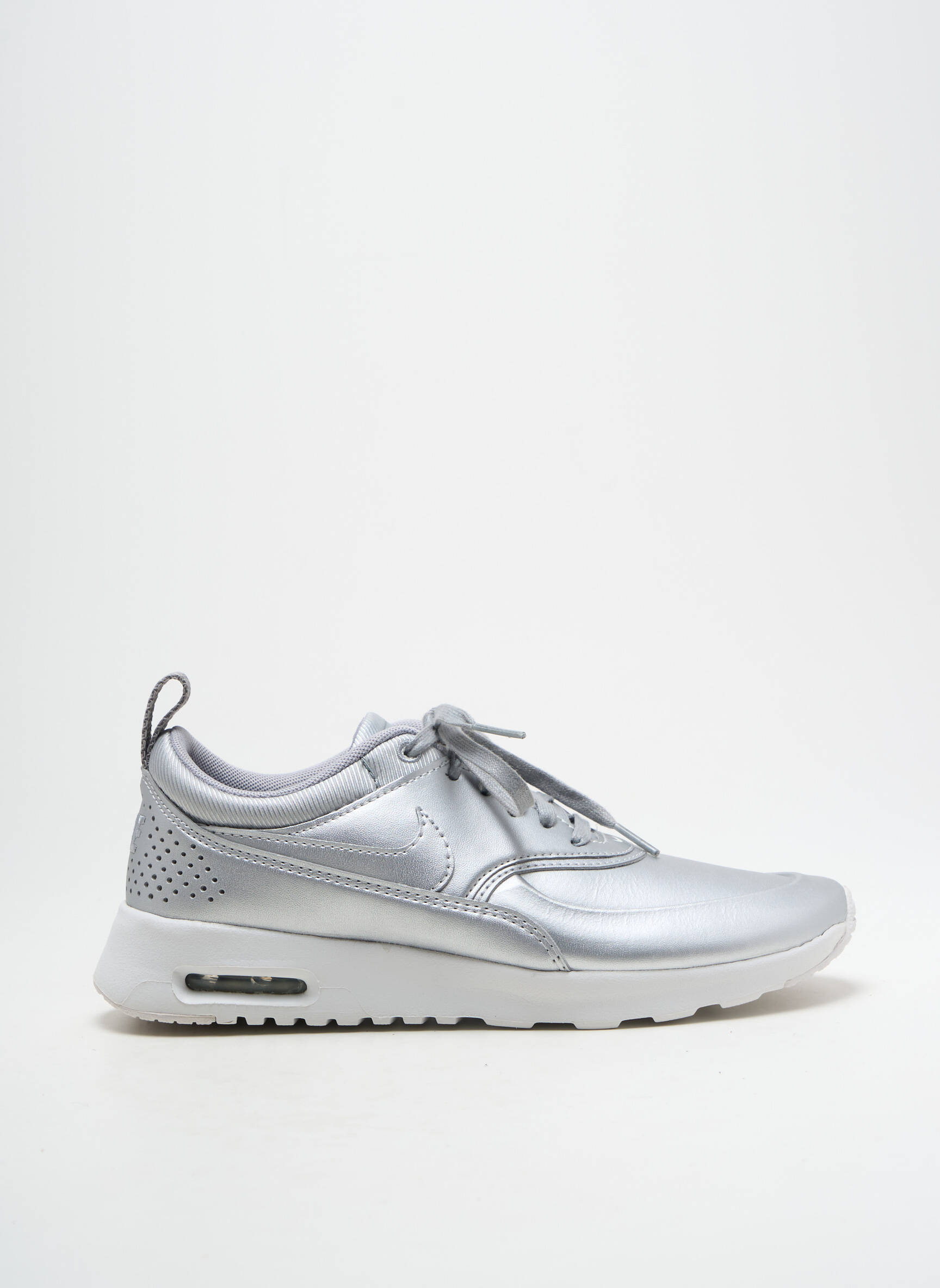 Bėgimo bateliai kompensuotas kulnas plokščias kulnas iki 3 cm sidabrinė NIKE moteris