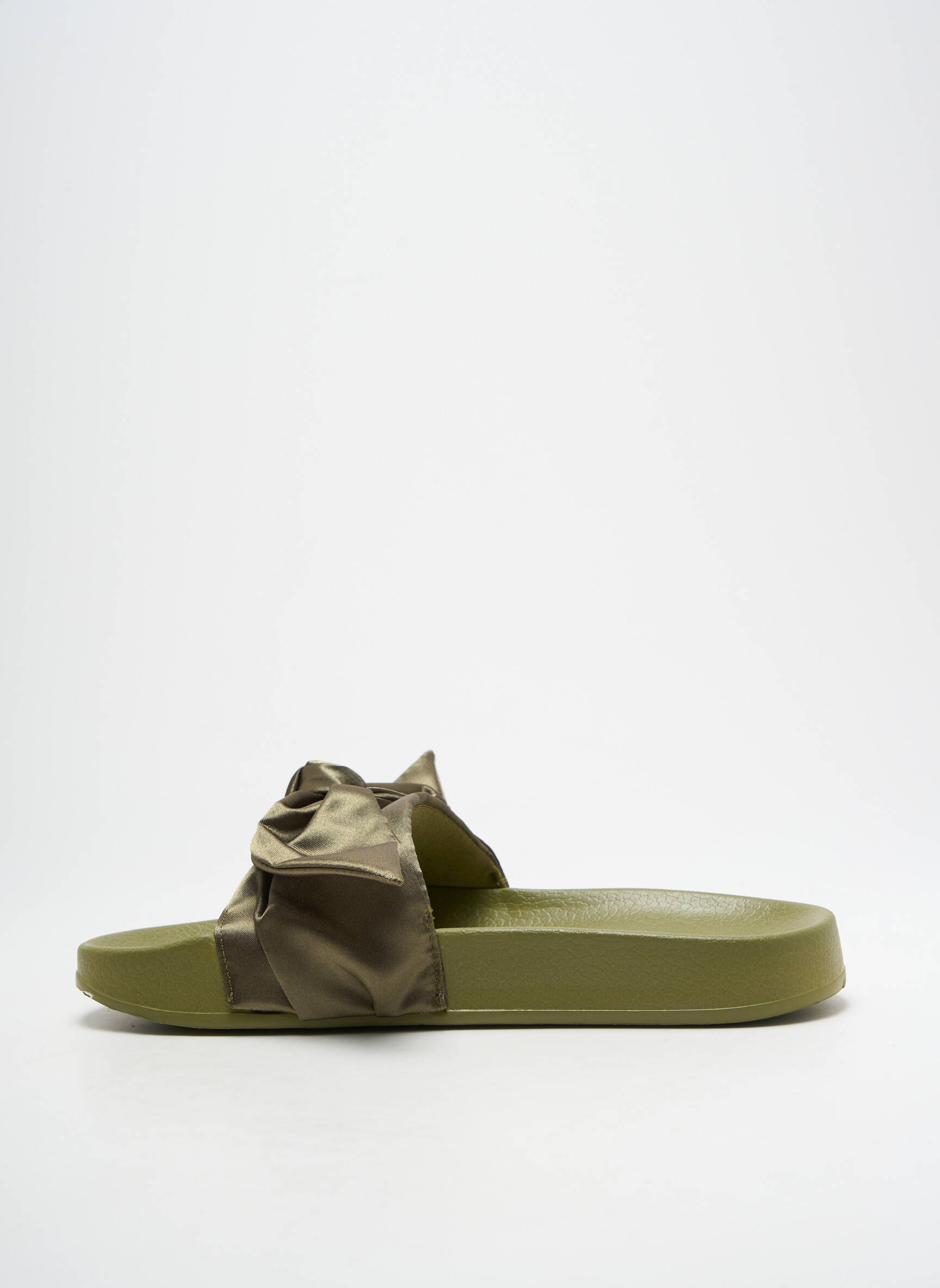 Mule/sabotai satino audinys plokščias kulnas iki 3 cm žalias PUMA moteris