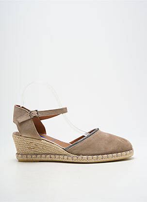 Espadrilės apvalus mygtukas kulnas nuo 4 iki 6 cm bežinis VERBENAS moteris