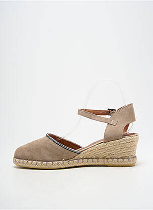 Espadrilės apvalus mygtukas kulnas nuo 4 iki 6 cm bežinis VERBENAS moteris