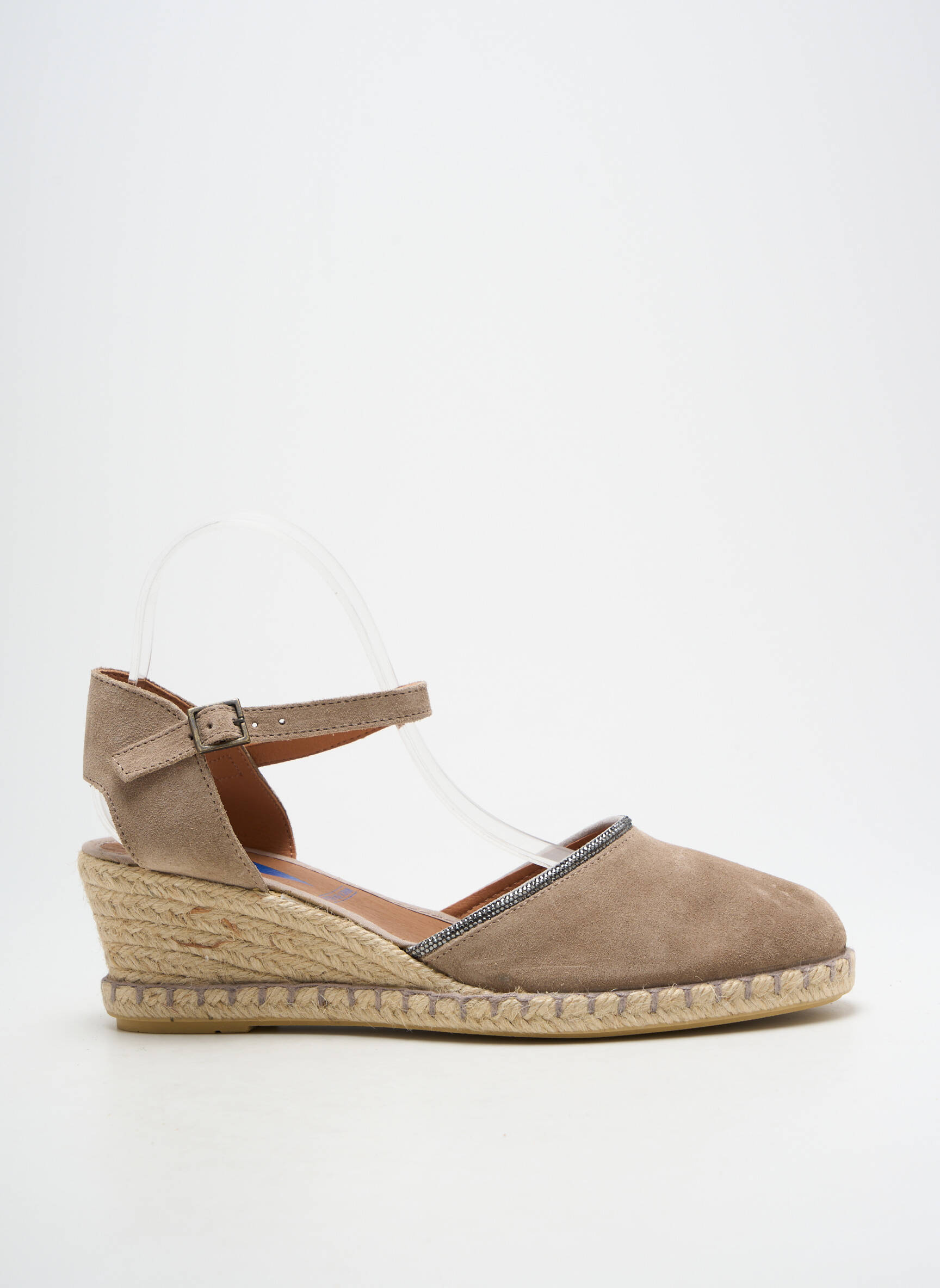 Espadrilės apvalus mygtukas kulnas nuo 4 iki 6 cm bežinis VERBENAS moteris