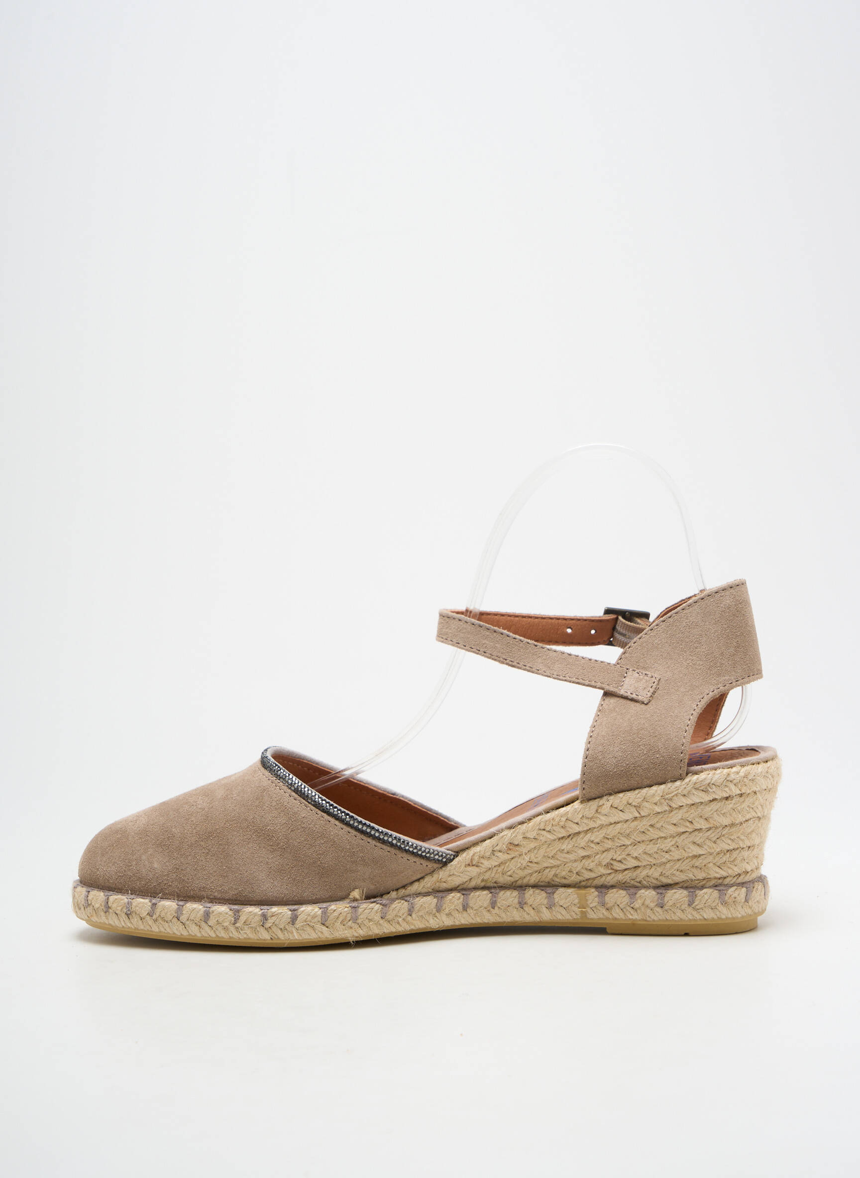 Espadrilės apvalus mygtukas kulnas nuo 4 iki 6 cm bežinis VERBENAS moteris