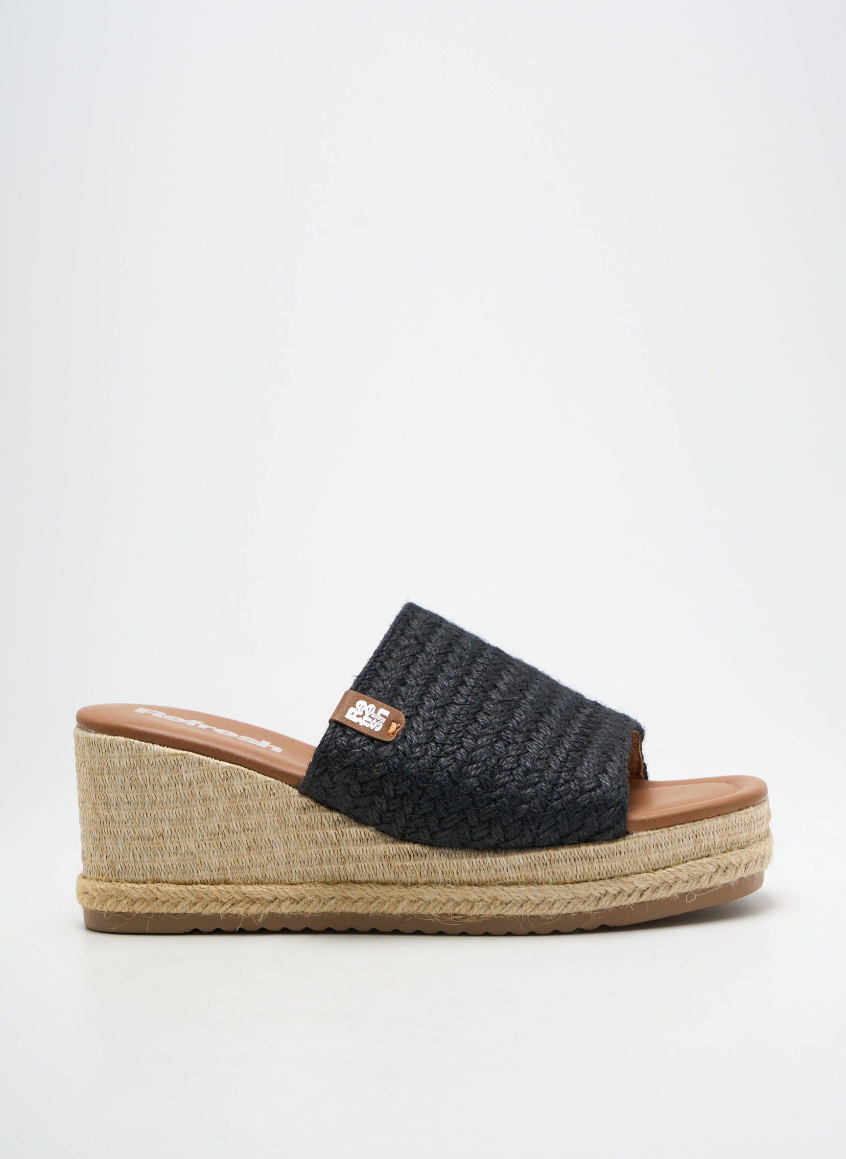 Mule/sabotai atvira pabaiga kulnas nuo 7 iki 9 cm juodas REFRESH moteris