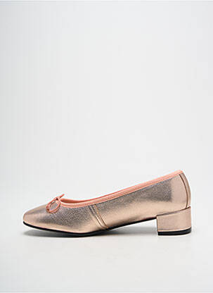 Balerinos lygus audinys plokščias kulnas iki 3 cm rožinė BISUE BALLERINAS moteris