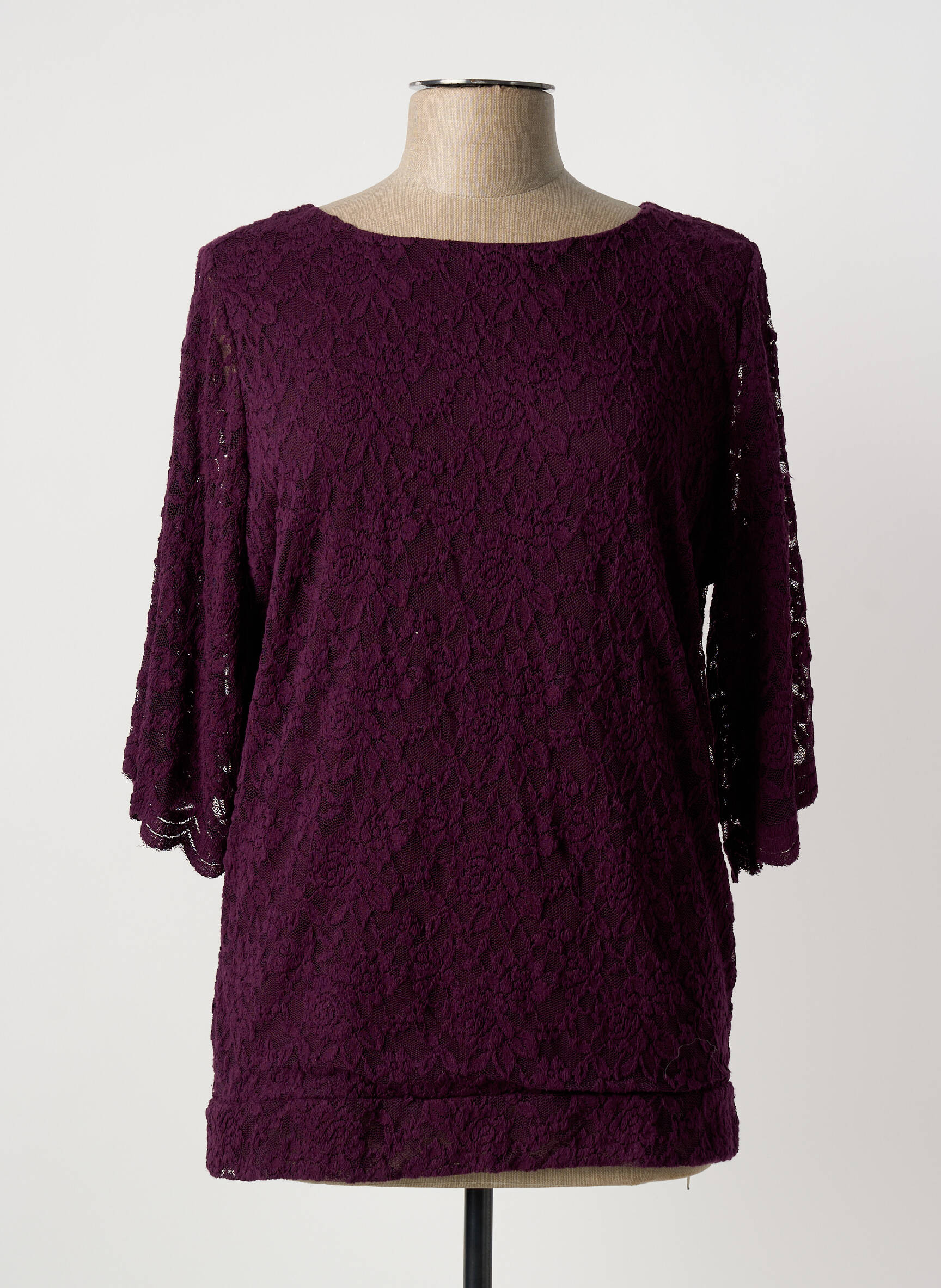 Viršūnė tamprumas 3/4 rankovės violetinis LILY & ME moteris