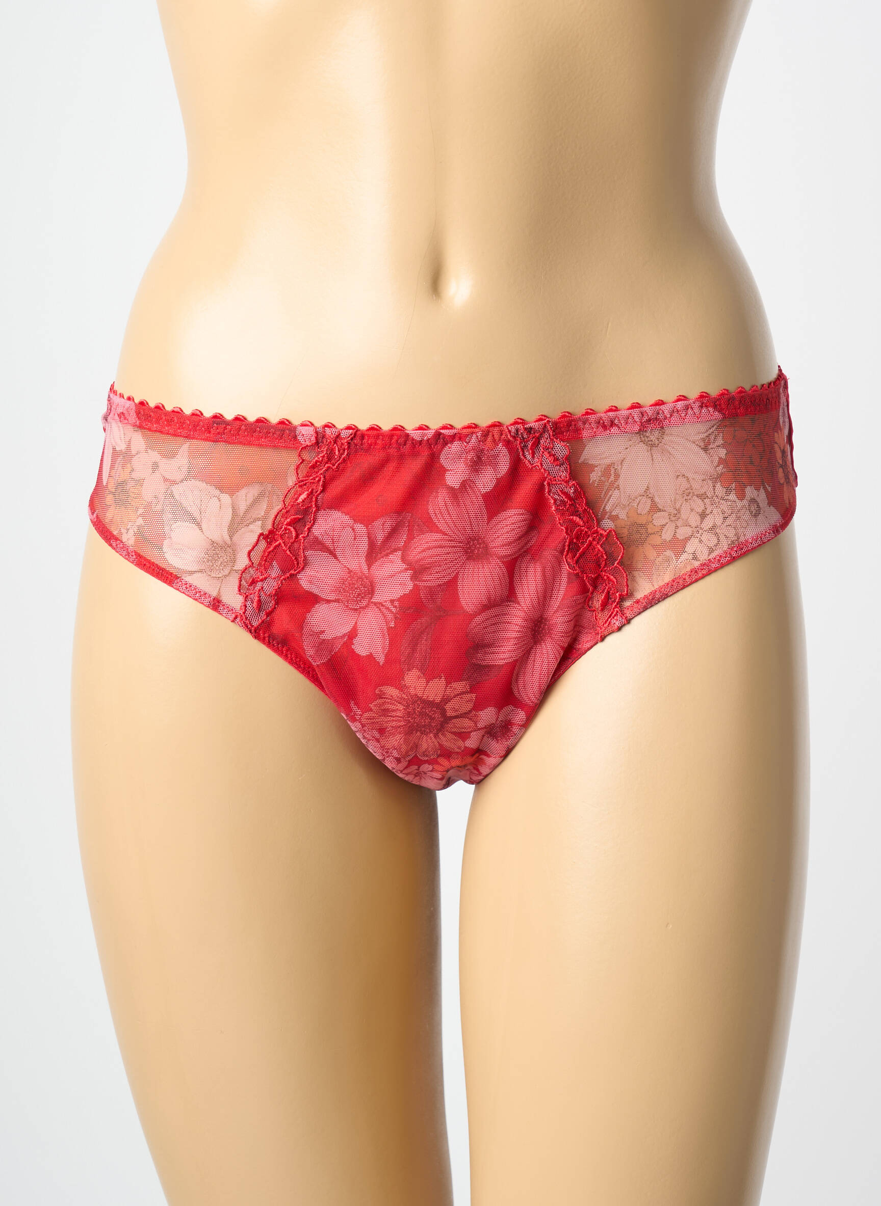 Tanga satino audinys raudona PRIMADONNA moteris