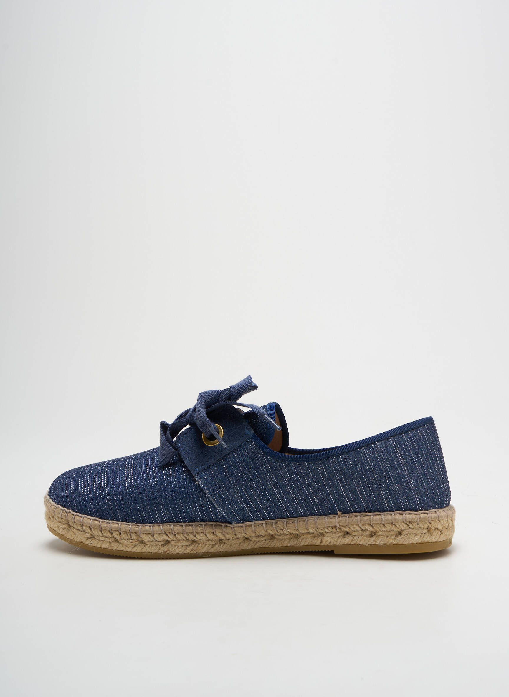 Espadrilės satino audinys plokščias kulnas iki 3 cm mėlyna LA MAISON DE L'ESPADRILLE moteris