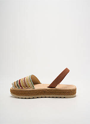 Espadrilės atvira pabaiga plokščias kulnas iki 3 cm rudas RIA MENORCA moteris