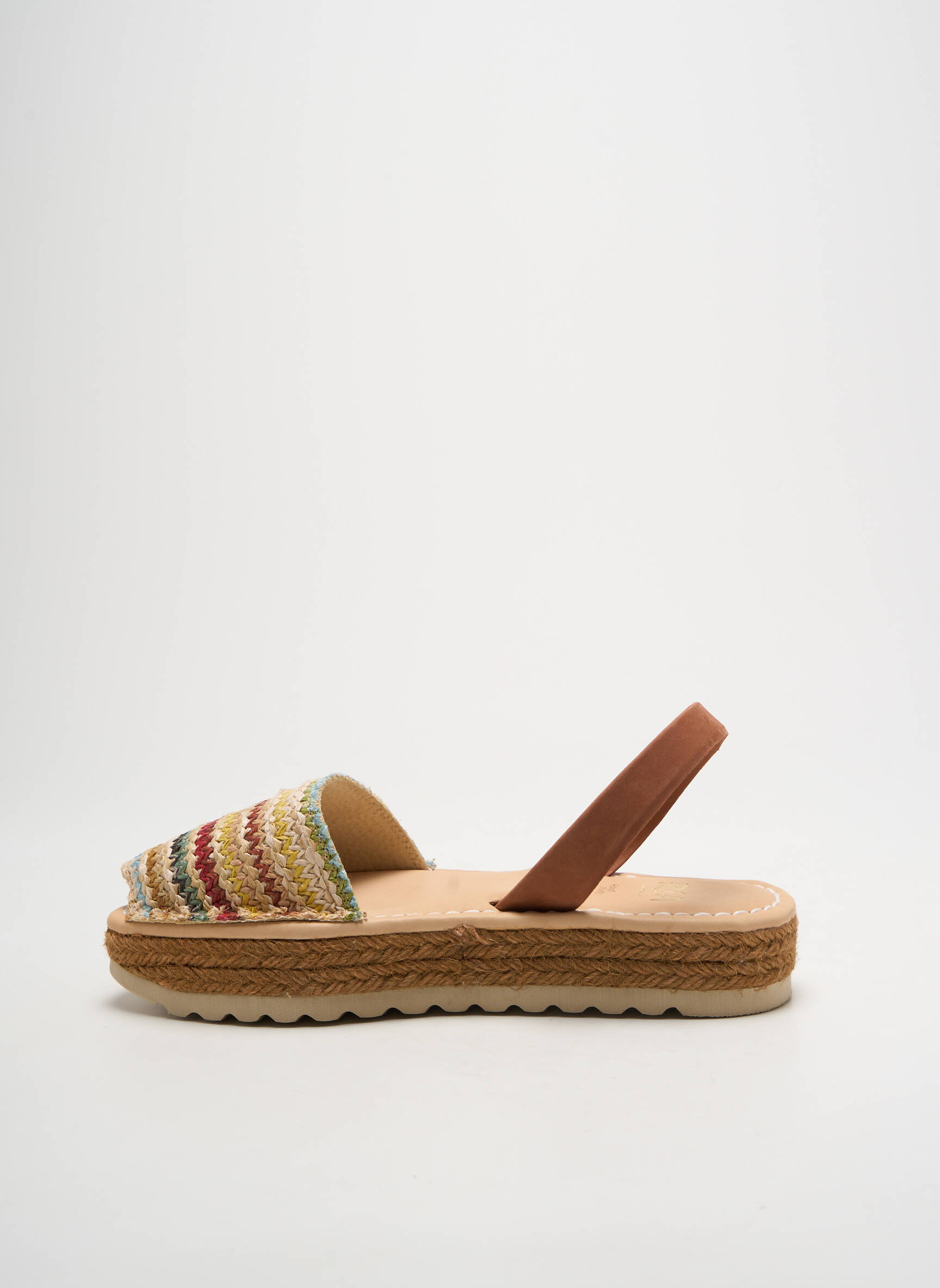 Espadrilės atvira pabaiga plokščias kulnas iki 3 cm rudas RIA MENORCA moteris