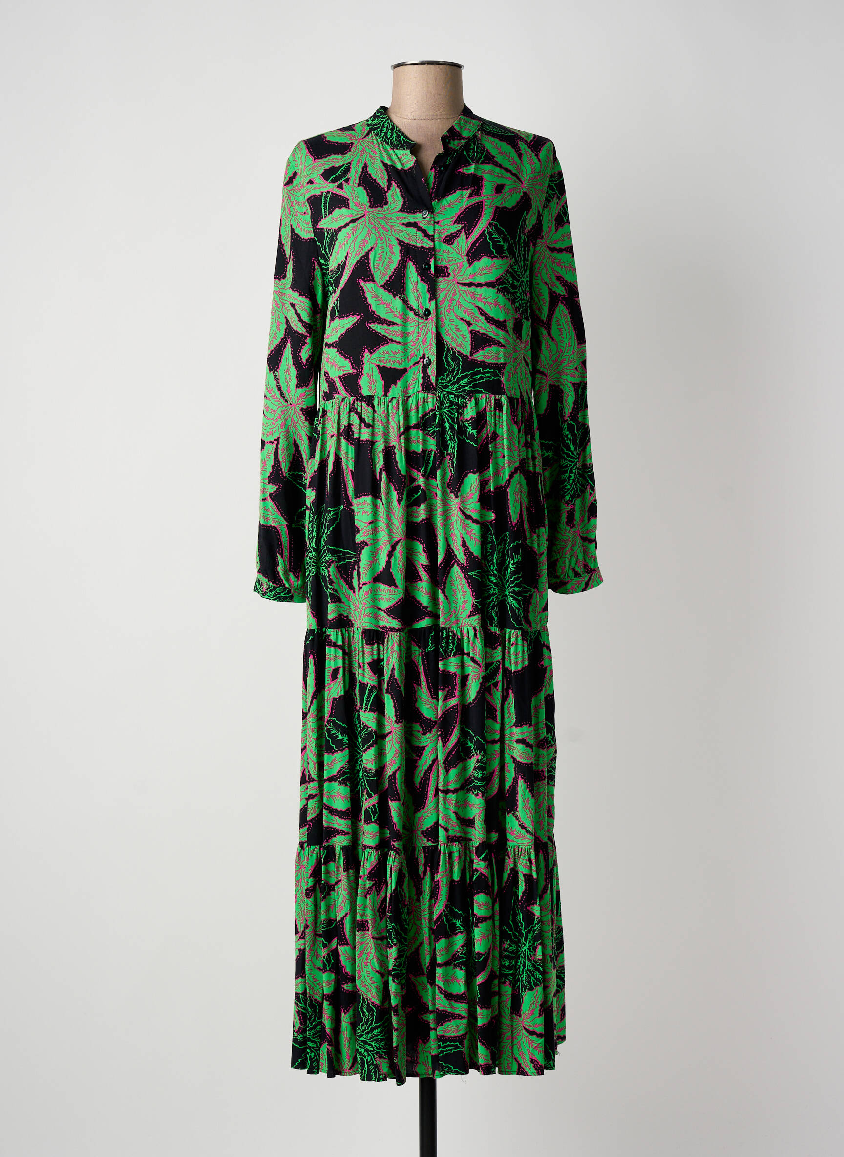 Ilga suknelė ilgos rankovės ilgos rankovės juodas LAST QUEEN moteris