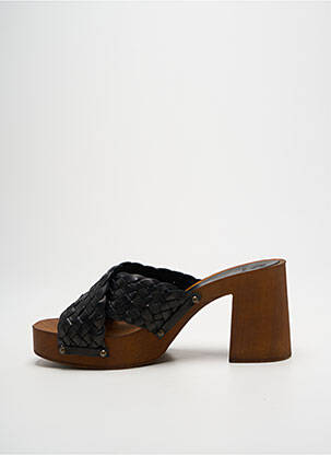 Mule/sabotai pusiau kompensuotas kulnas nuo 7 iki 9 cm juodas NIMAL moteris