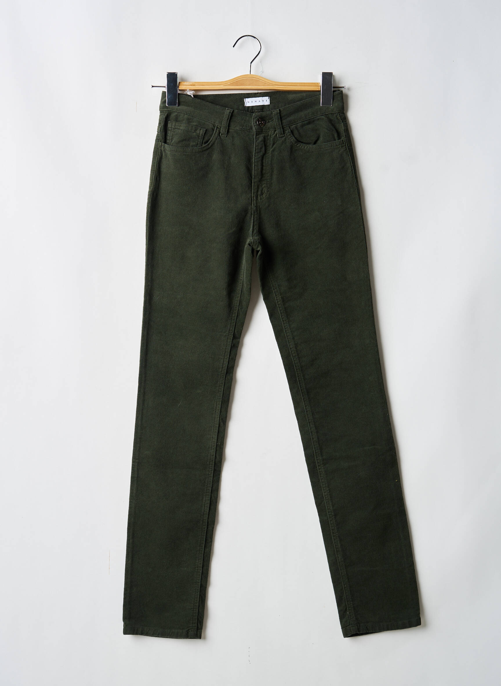 Lieknos kelnės tamprumas aukšta talija žalias NINATI moteris