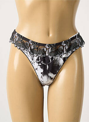 Tanga permatomas tiulis juodas SECRET D'EVA moteris
