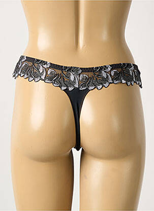 Tanga permatomas tiulis juodas SECRET D'EVA moteris
