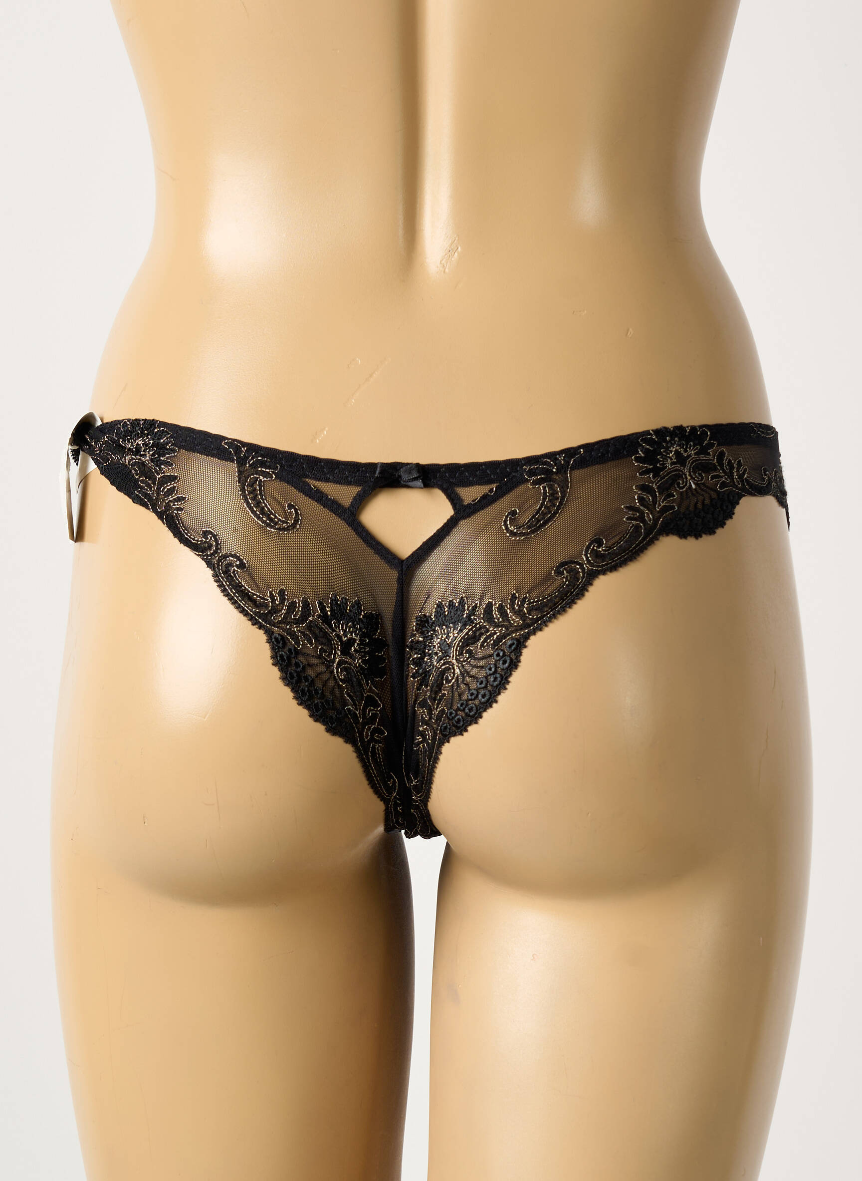 Tanga tamprumas juodas LOUISA BRACQ moteris