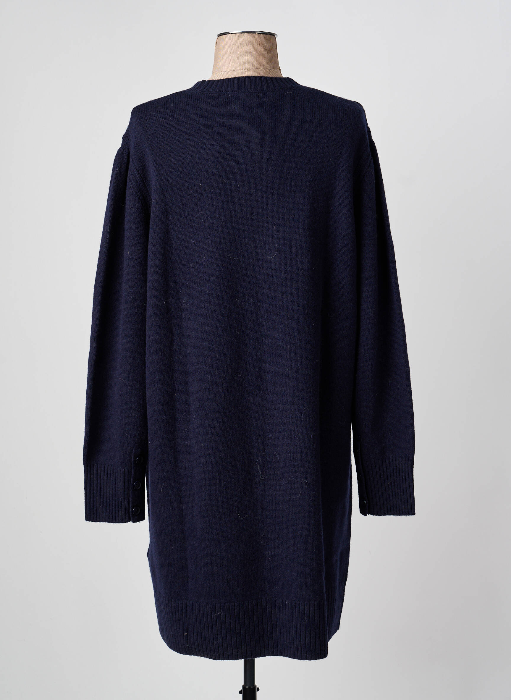 Megztinė suknelė tiesi kirpimas ilgos rankovės mėlyna YERSE moteris