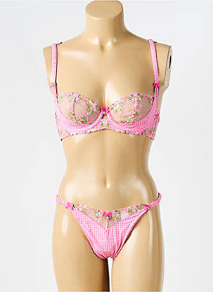 Lingerie rinkinys reguliuojamos elastinės petnešos rožinė LOUNGE moteris