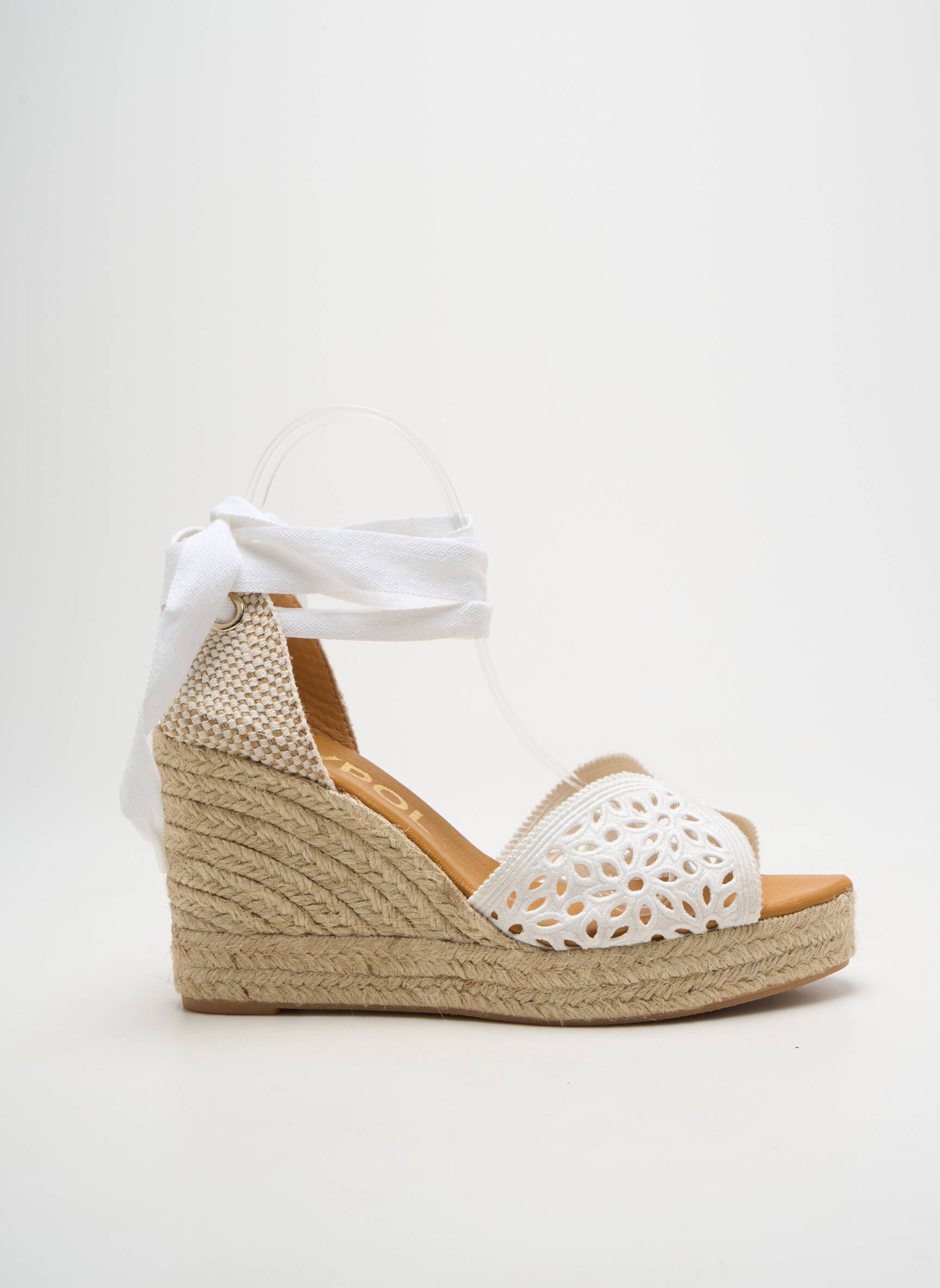 Espadrilės šnervių uždarymas kulnas nuo 7 iki 9 cm baltas MAYPOL moteris