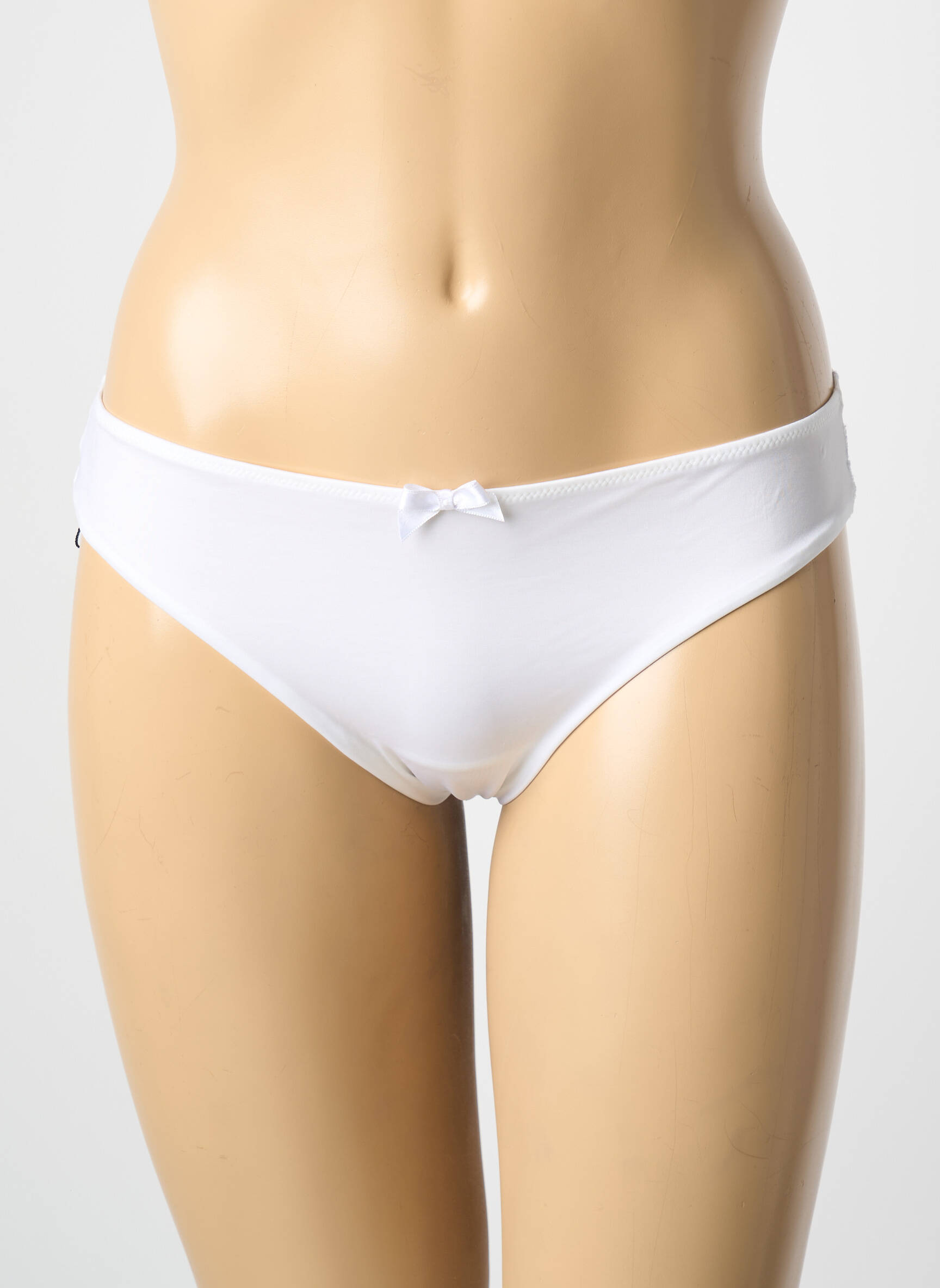 Tanga satino audinys baltas AMBRA moteris