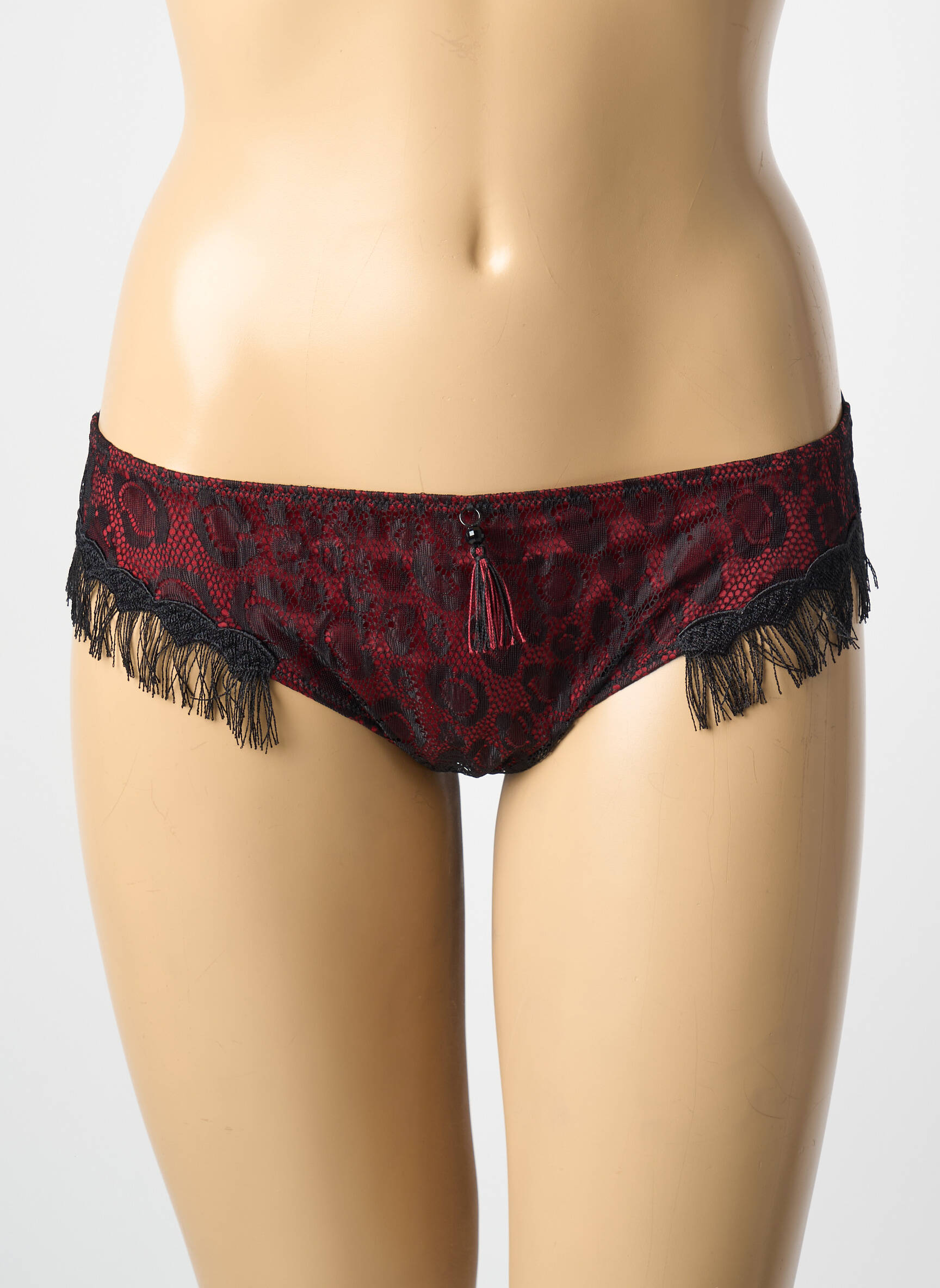 Tanga satino efektas raudona AMBRA moteris