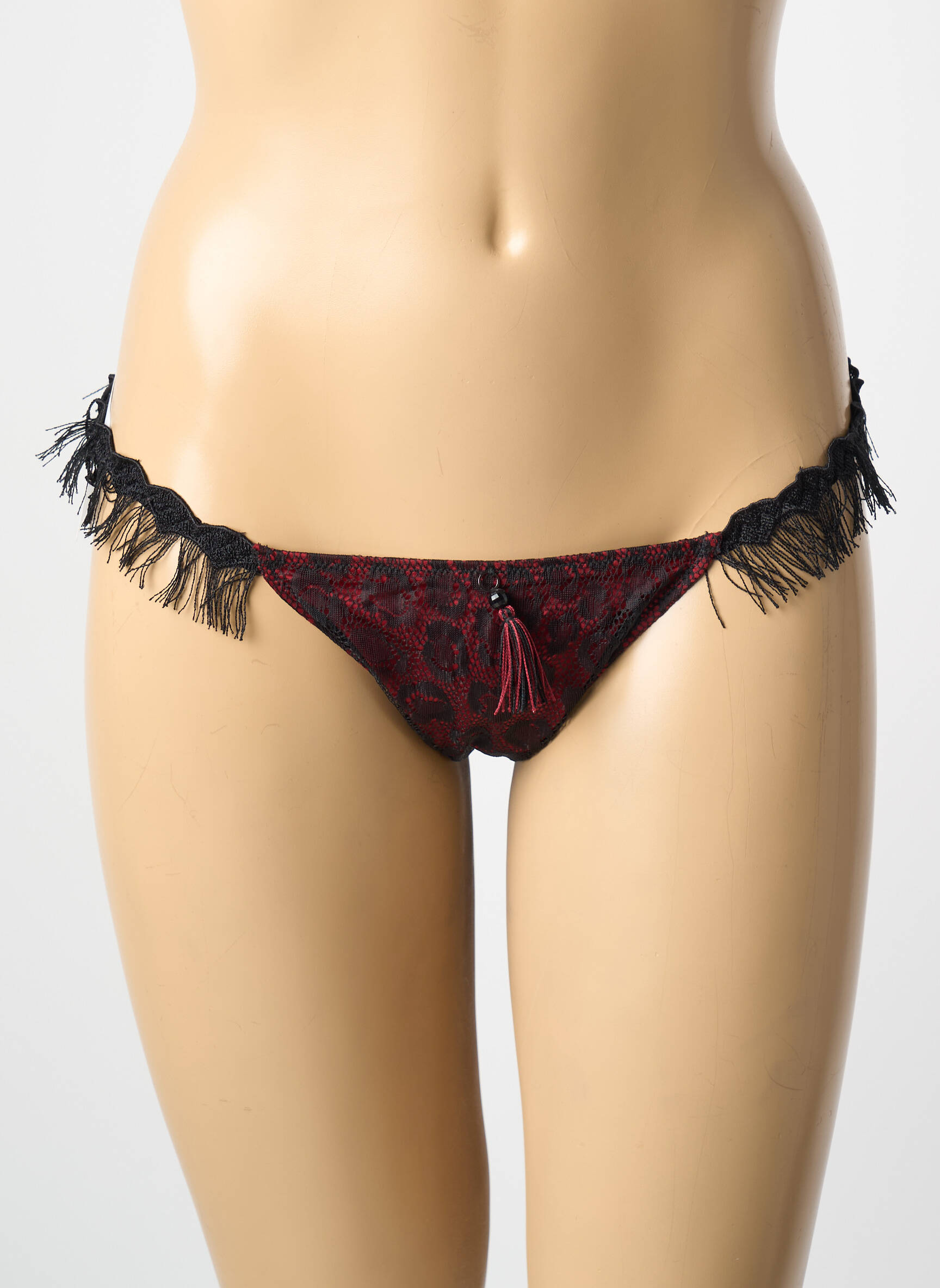 Tanga satino audinys raudona AMBRA moteris