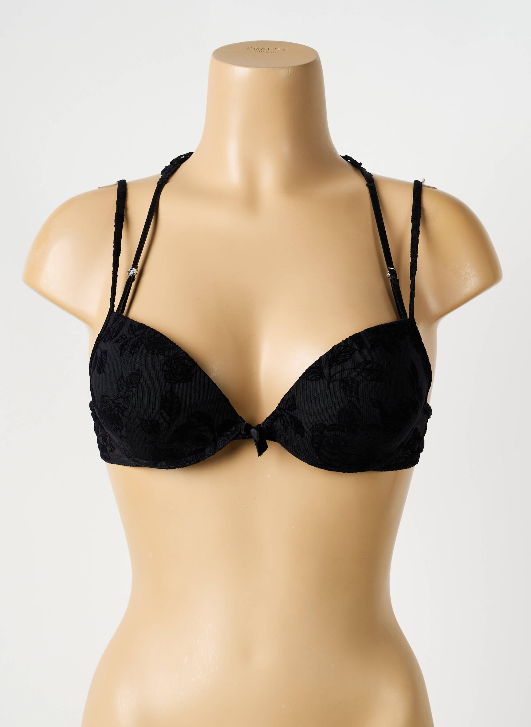 Liemenėlė push-up liemenėlė su aukštu palaikymu push-up liemenėlė su aukštu palaikymu juodas AMBRA moteris