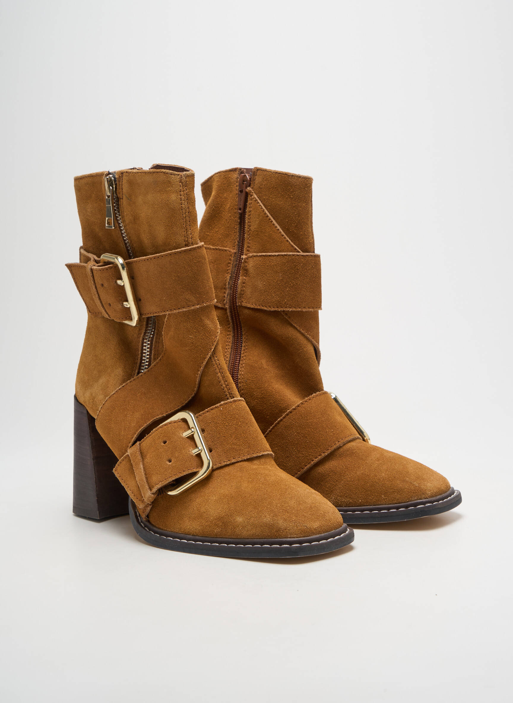 Batai/botai nubuko audinys kulnas nuo 7 iki 9 cm rudas RIVER ISLAND moteris