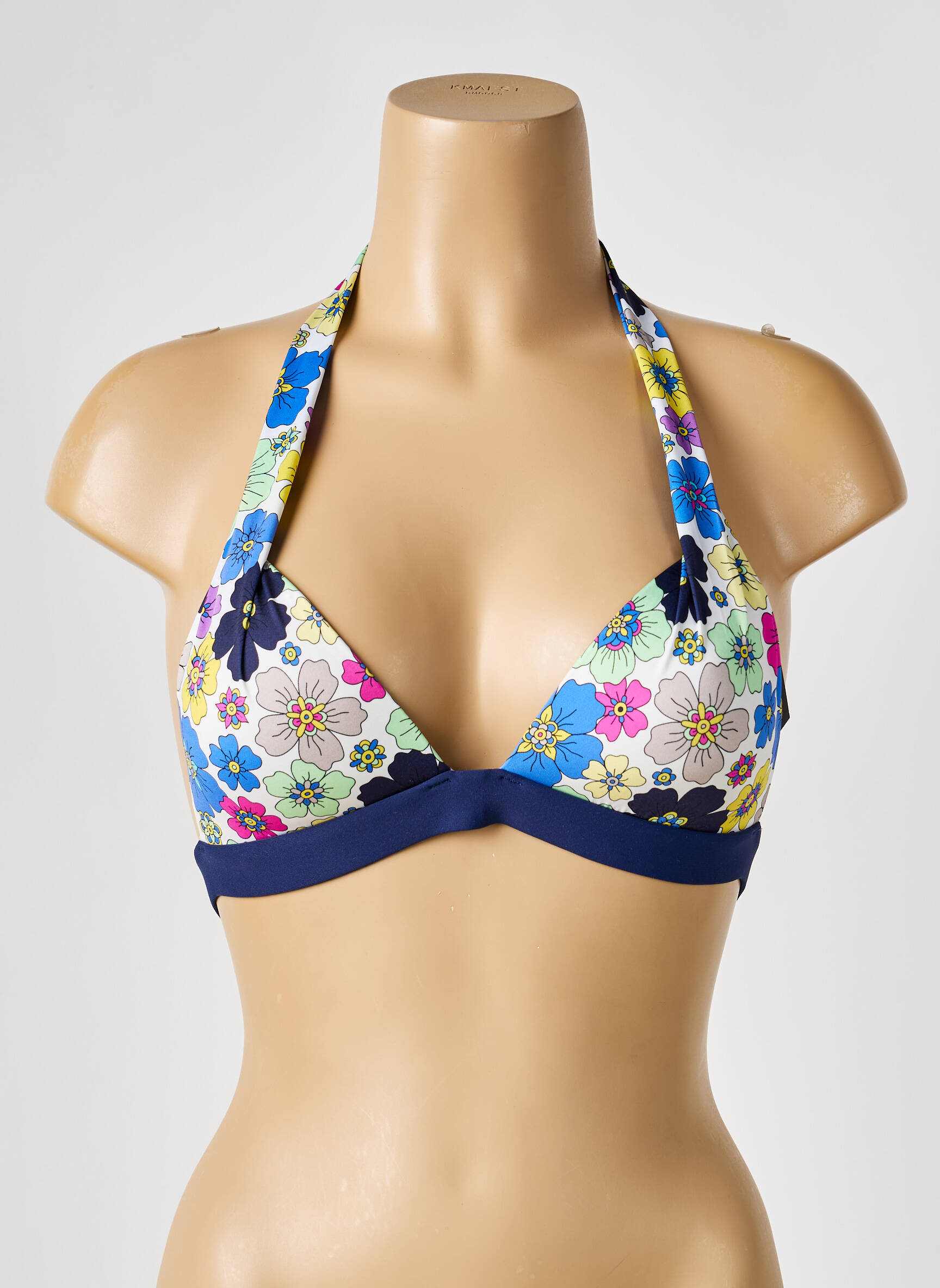 Maudymosi viršūnė tamprumas push-up liemenėlė su aukštu palaikymu mėlyna BIKINI BAR moteris