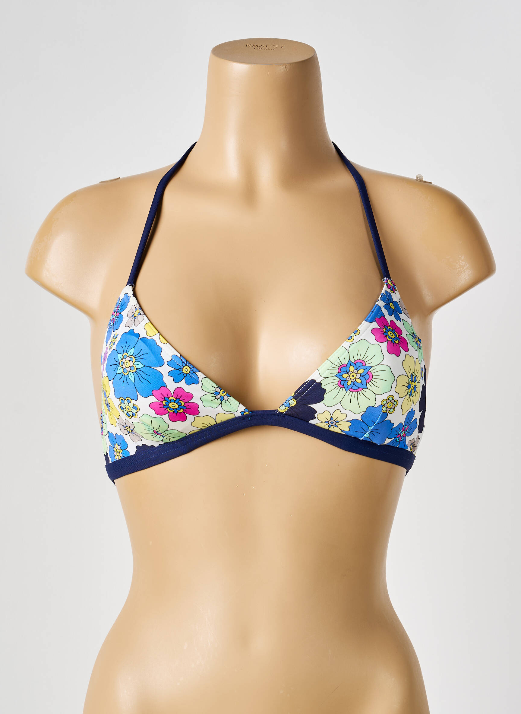 Maudymosi viršūnė tamprumas aukšti trikampiai mėlyna BIKINI BAR moteris
