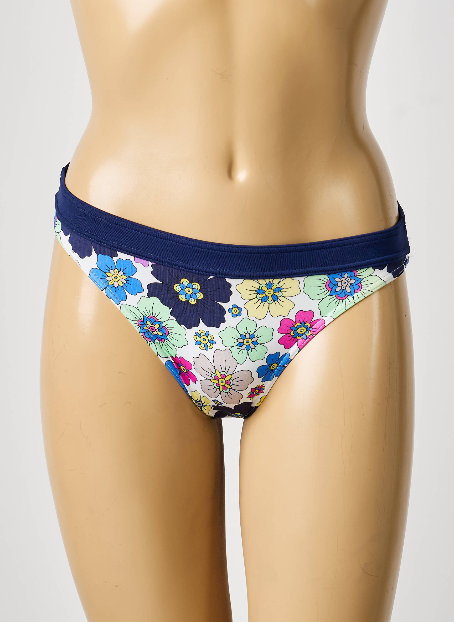 Maudymosi kelnaitės gėlių raštas kelnaitės mėlyna BIKINI BAR moteris