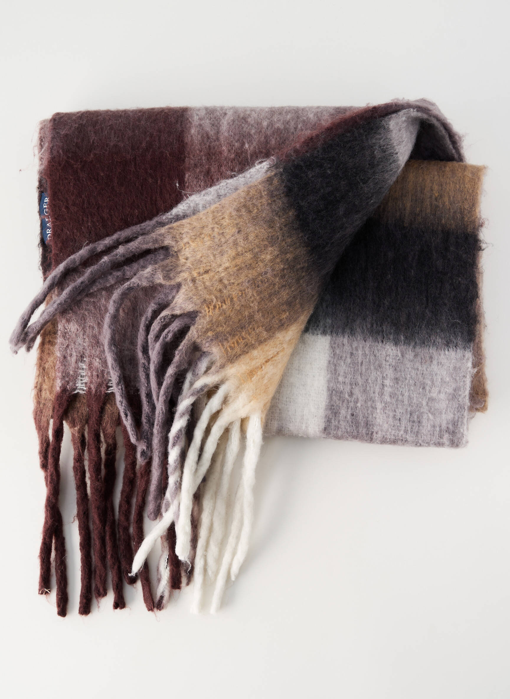 Šalikas tinklelio raštas rudas DRAEGER moteris